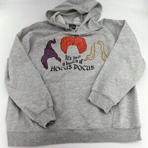 Disney Hocus Pocus Movie Grey Hoodie Sweatshirt Size XL (15-17) Juniors